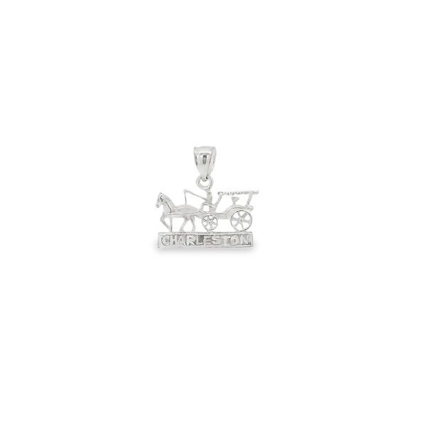 Sterling Silver Horse and Carriage with Charleston Banner Charm