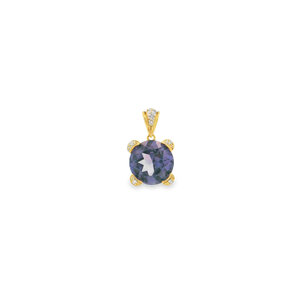 10KY 1980's 7.23ct Color Change Sapp .10ct Dia Pendant