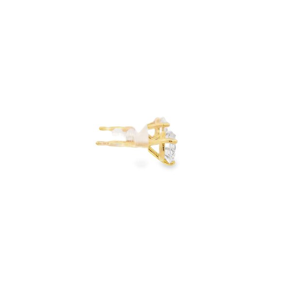 14K Yellow Gold 2ct Round Lab Grown Diamond Martini Set Solitaire Post Earrings