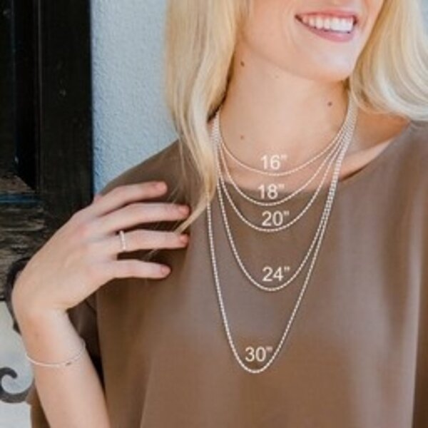 Sterling Silver Tiny Charleston Rice Bead Necklace