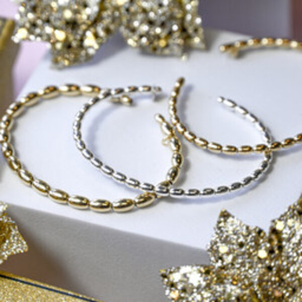 Gold Filled Jumbo Rice Bead Cuff