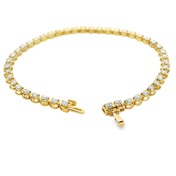 10K Yellow Gold  5.10ct Round Lab Grown Diamond Tennis Bracelet 7"