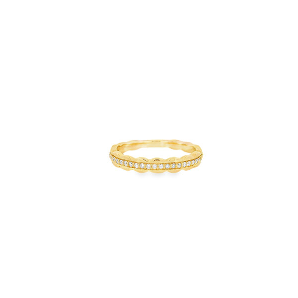 14K Yellow Gold Double Sided Scallop Edge .15ct Lab Grown Diamond Gold Creations Original Band Size 7