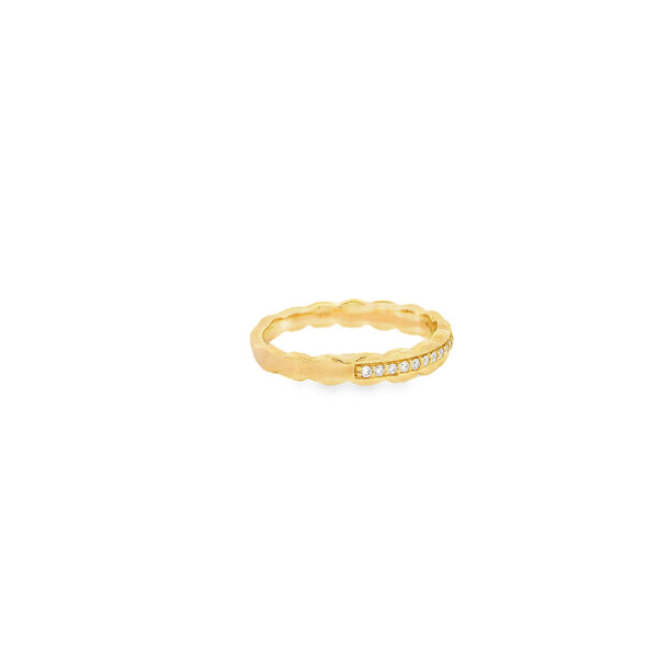14K Yellow Gold Double Sided Scallop Edge .15ct Lab Grown Diamond Gold Creations Original Band Size 7