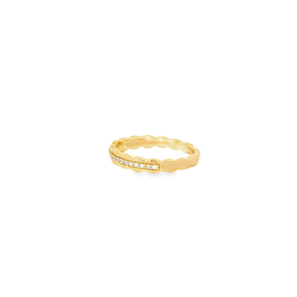 14K Yellow Gold Double Sided Scallop Edge .15ct Lab Grown Diamond Gold Creations Original Band Size 7