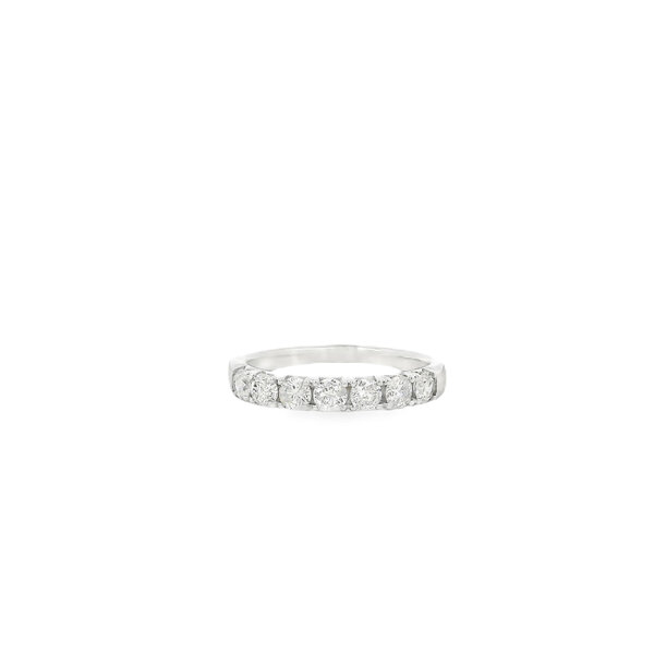 14K White Gold .75ct Diamond French Set Band Size 7