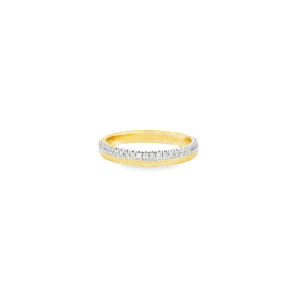 10K Yellow Gold .25ct Diamond & Polished Double Row Band Size 7