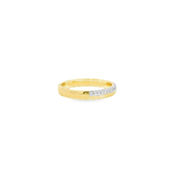 10K Yellow Gold .25ct Diamond & Polished Double Row Band Size 7