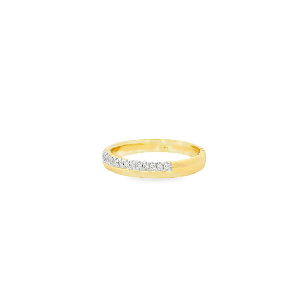 10K Yellow Gold .25ct Diamond & Polished Double Row Band Size 7