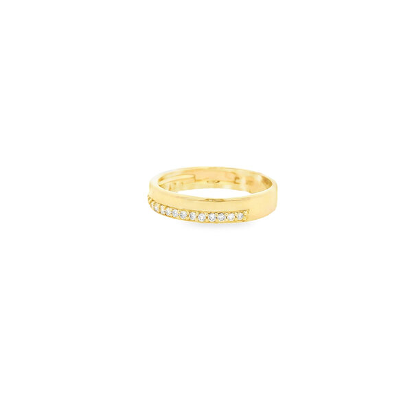 14K Yellow Gold .18ct Diamond Double Row 4mm Polished Band Size 6.5