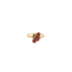 10KY 1930's .45ct Garnet & Seed Pearl Ring Sz 5.75