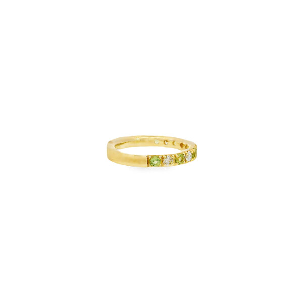 10K Yellow Gold .40ct Peridot & .40ct Diamond Band Size 6.5