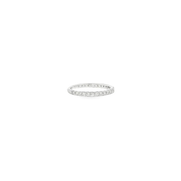 14K White Gold .40ct Diamond French Set Stackable Band Size 6.5