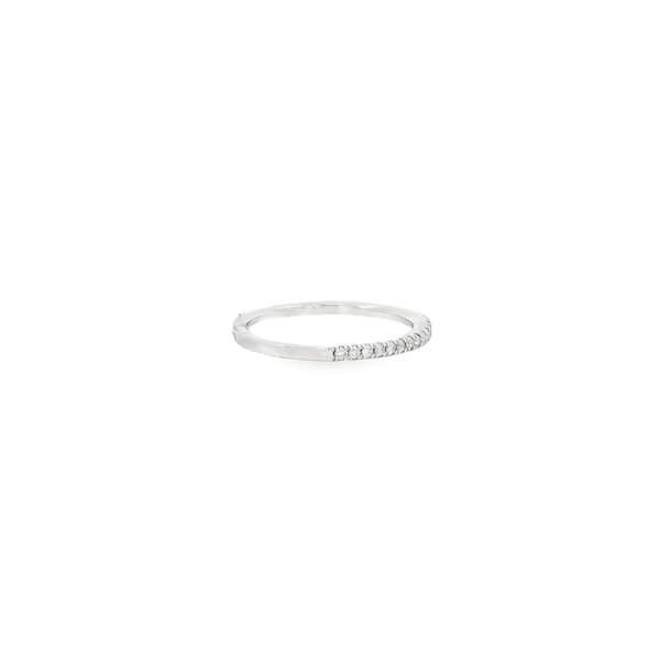 10K White Gold .13ct Diamond Thin Stackable Band Size 7