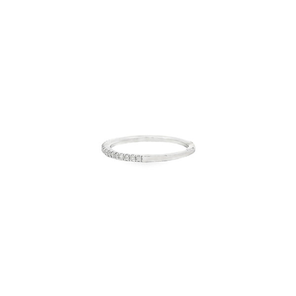 10K White Gold .13ct Diamond Thin Stackable Band Size 7
