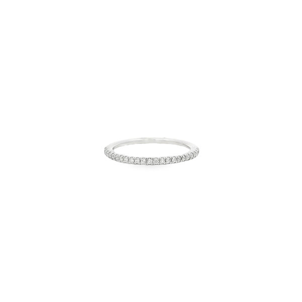 10K White Gold .13ct Diamond Thin Stackable Band Size 7