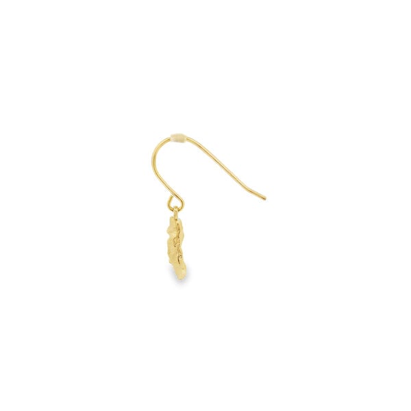 14K Yellow Gold Mini Gold Creations Original Oyster Dangle Earrings