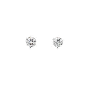 14KW 2ct Rd Lab Grown Dia Martini Set Solitaire Post Earrings