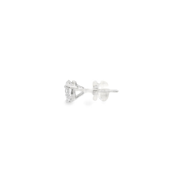 14K White Gold 2ct Round Lab Grown Diamond Martini Set Solitaire Post Earrings