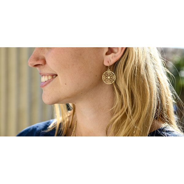 14K Yellow Gold Thomas Bennett House Gate Earrings