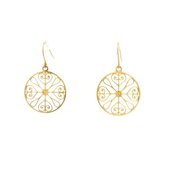 14K Yellow Gold Thomas Bennett House Gate Earrings