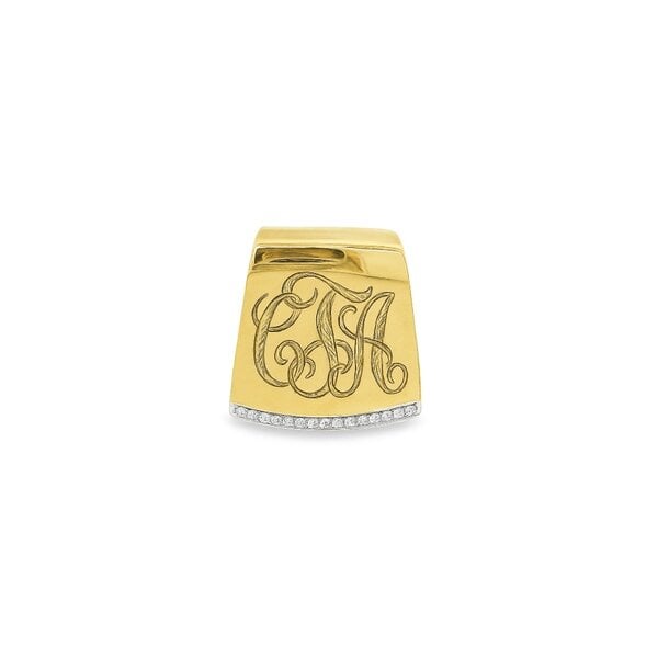 14K Yellow Gold .10ct Diamond Medium Light Slide with Hand Engraving