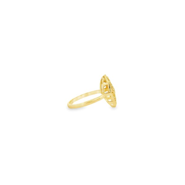 14K Yellow Gold Rainbow Row Gate Ring