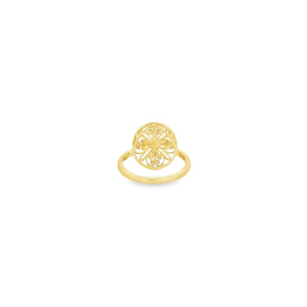 14K Yellow Gold Rainbow Row Gate Ring