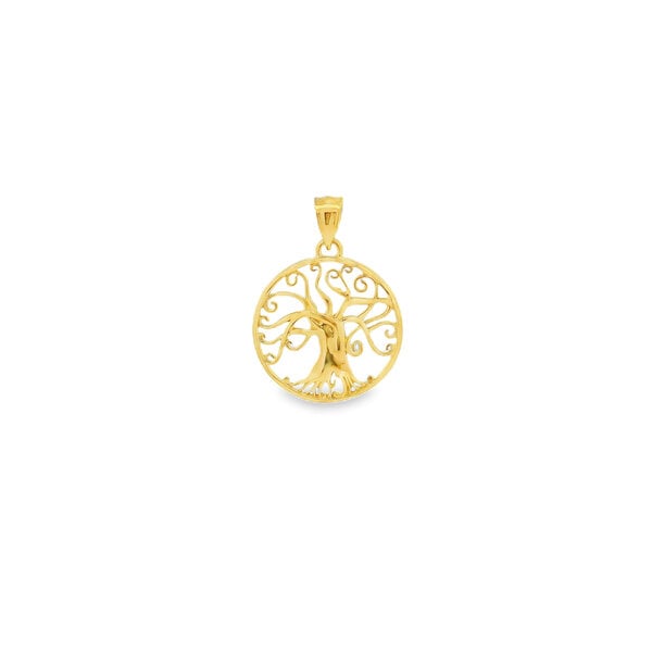14K Yellow Gold GC Angel Oak Pendant