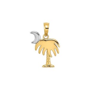 14KYW 15x11mm Polished Palm & Moon Charm