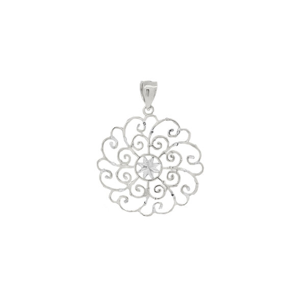 Sterling Silver Diamond Cut Francis Baker House Gate Pendant