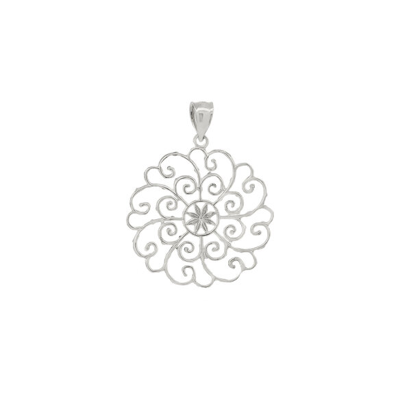 Sterling Silver Diamond Cut Francis Baker House Gate Pendant