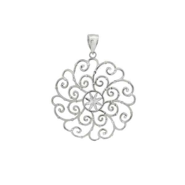 Sterling Silver Diamond Cut Francis Baker House Gate Pendant