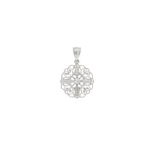 Sterling Silver Diamond Cut Secret Garden Gate Pendant