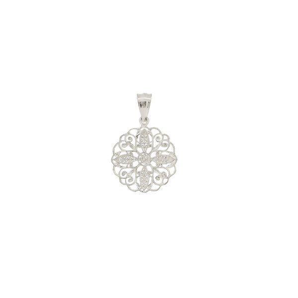 Sterling Silver Diamond Cut Secret Garden Gate Pendant