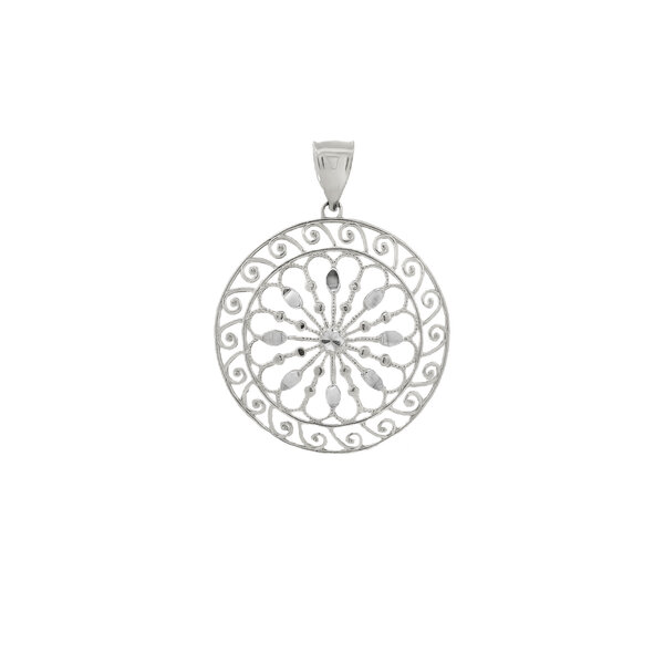 Sterling Silver Diamond Cut City Hall Gate Pendant