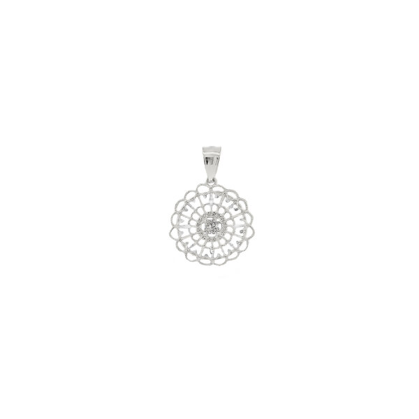 Sterling Silver Diamond Cut Captains Courtyard Pendant