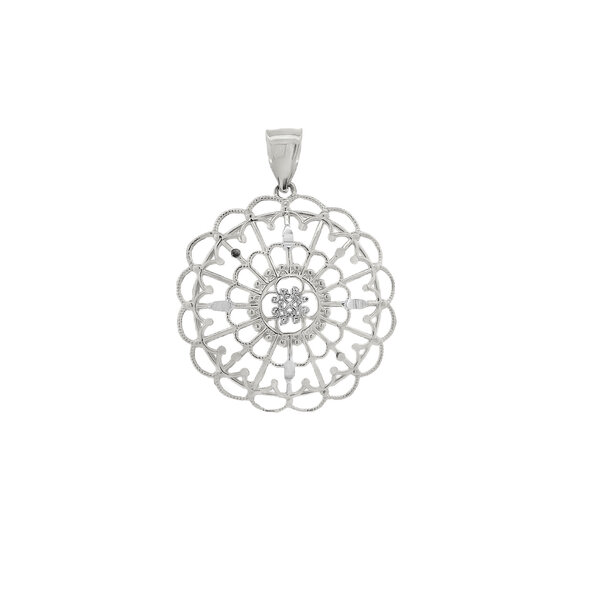 Sterling Silver Diamond Cut Captains Courtyard Pendant