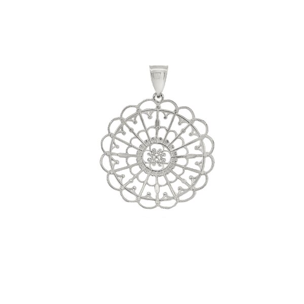 Sterling Silver Diamond Cut Captains Courtyard Pendant