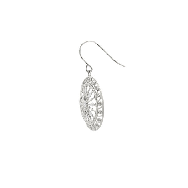 Sterling Silver Diamond Cut City Hall Gate Earrings
