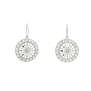 Sterling Silver Diamond Cut City Hall Gate Earrings