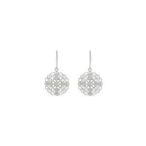Sterling Silver Diamond Cut Secret Garden Gate Earrings