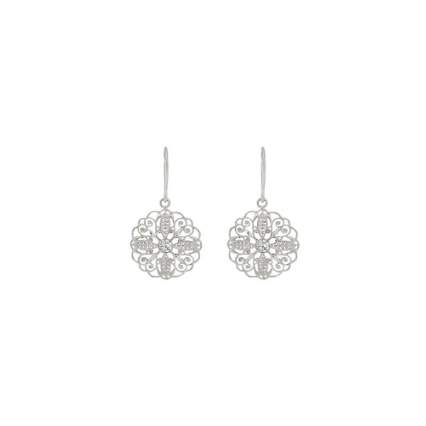 Sterling Silver Diamond Cut  Secret Garden Gate Earrings