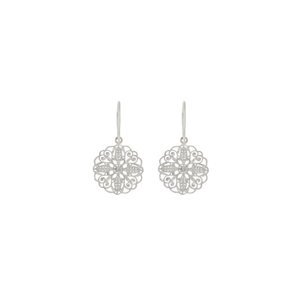 Sterling Silver Diamond Cut  Secret Garden Gate Earrings