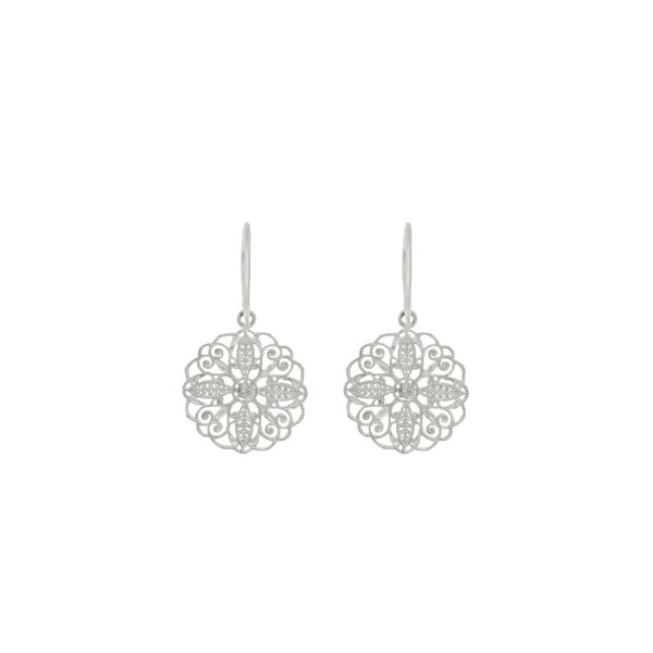 Sterling Silver Diamond Cut  Secret Garden Gate Earrings