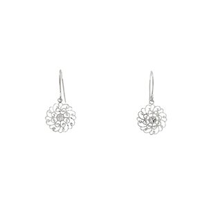 Sterling Silver Diamond Cut Francis Baker House Gate Earrings