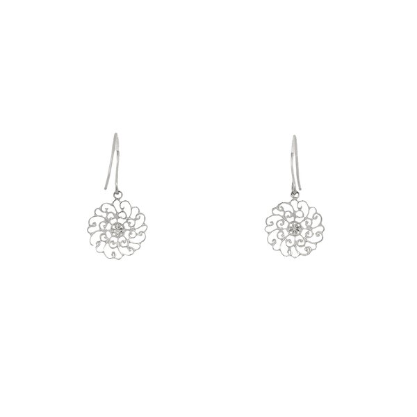 Sterling Silver Diamond Cut Francis Baker House Gate Earrings