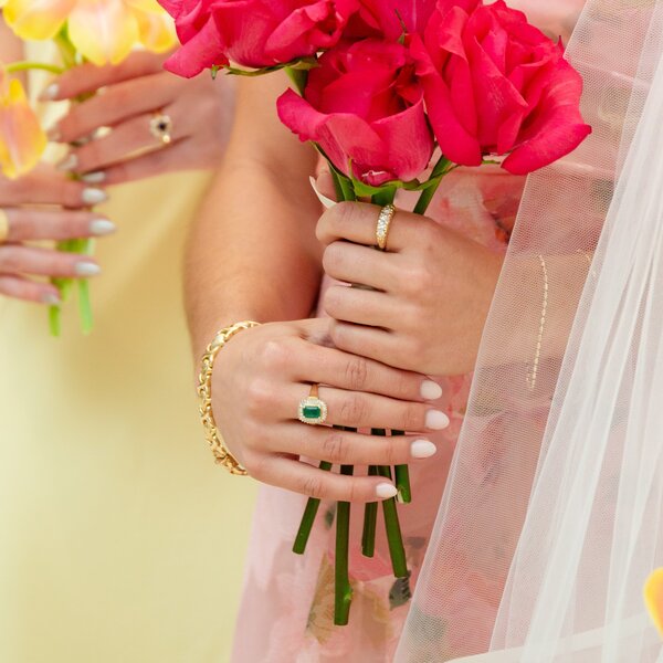 14K Yellow Gold Estate 1.75ct Emerald .75ct Diamond Ring Size 7