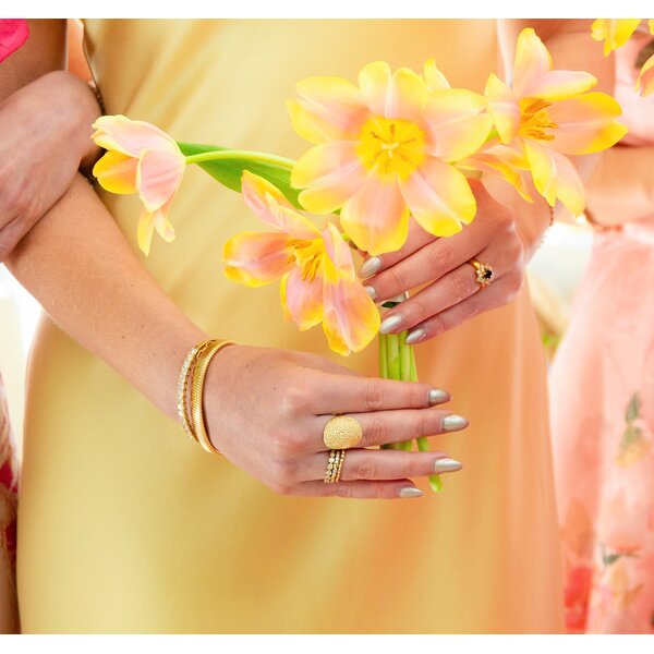 14K Yellow Gold Diamond Cut Sweetgrass Wrap Ring