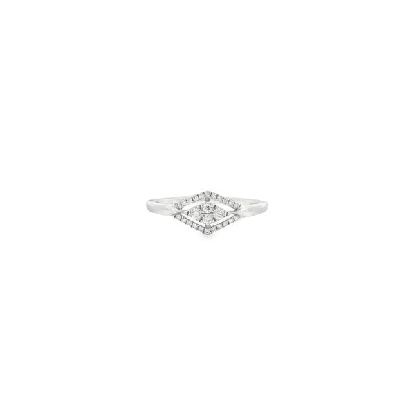 14K White Gold .14ct Diamond Marquise Shaped Ring Size 7